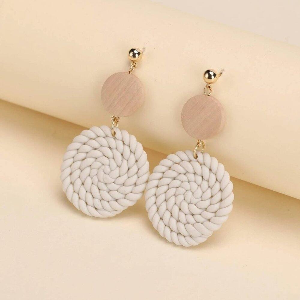 NEW Braided Detail Round Drop Earrings
